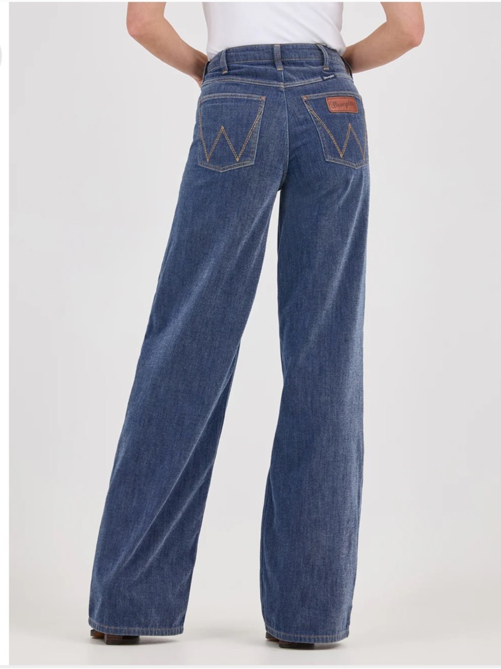 Wrangler Women's High-Rise Wide-Leg Jeans - Denim Blue